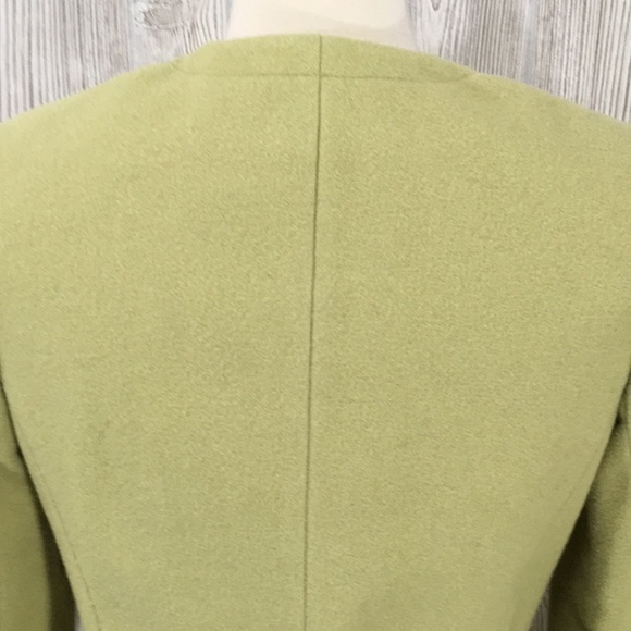 VINTAGE Chadwick’s Wool Mix Zip Blazer Size 4 Chartreuse Yellow Green - Picture 8 of 9